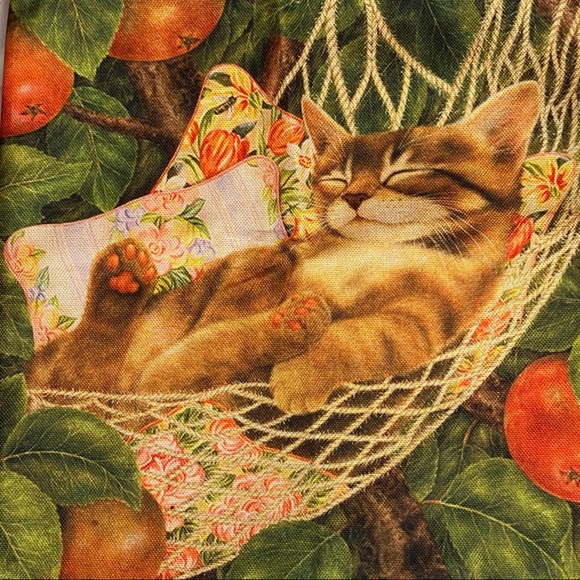 Eco-Friendly Sleeping Tabby Cat Folding Tote Bag - Picture 5 of 13